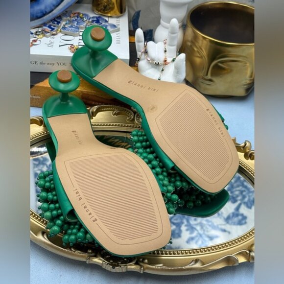 🆕 GIANNI BINI 🧿 NWOB Lonzo Beaded Square Toe Slide Sandals, Savory Green, Sz 8 - Picture 13 of 14